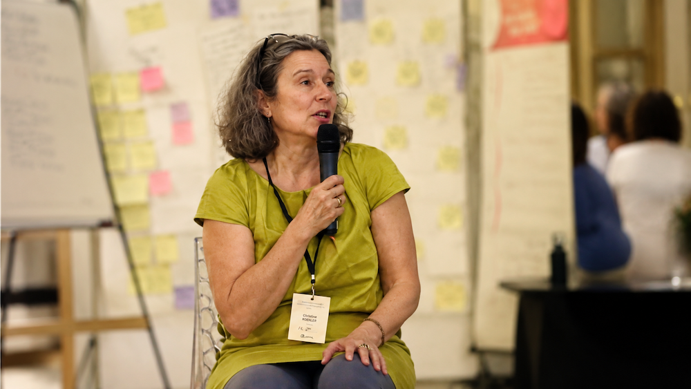 Christine Koehler en facilitation d’un atelier de transformation organisationnelle.